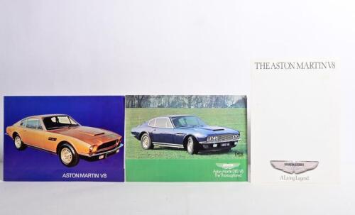 ASTON MARTIN: Three 1970's Aston Martin sales brochures. 'Aston Martin DBS' & 'Aston Martin V8 and Vantage' sales brochures