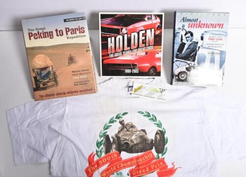 AUSTRALIAN MOTORING/RACING: A group of four items related to Australian motoring and racing. 'Almost unknown - The story of Tony Gaze' hardcover book by Stewart Wilson