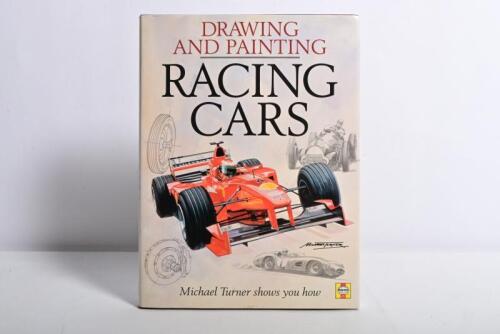 TURNER: 'DRAWING AND PAINTING RACING CARS' hardcover book. Authored and signed by Michael Turner