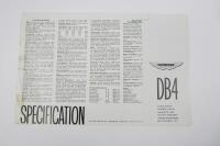 DB4: An original Aston Martin DB4 sales brochure. - 2