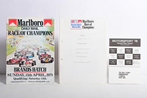 ANDRETTI: A 1979 'Marlboro DAILY MAIL RACE OF CHAMPIONS, BRANDS HATCH' Official Programme. Programme signed by F1 World Champion Mario Andretti