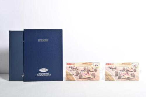 COSWORTH: An interesting hardcover edition of AUTOCOURSE 'COSWORTH' Celebration copy 1994-95'. Numbered 41/50. With two limited edition 1968 LOTUS 49B COSWORTH envelopes signed by Keith Duckworth (numbered 0040/210) & Mike Costin (numbered 0042/210)