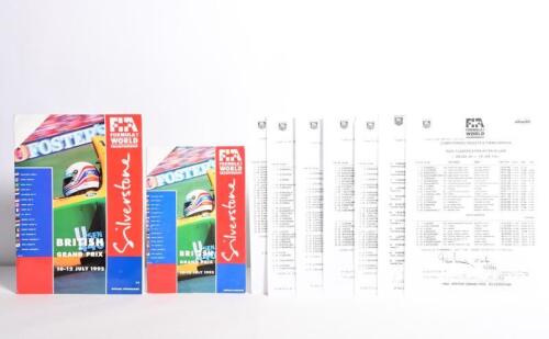 BRITISH GRAND PRIX: A 1992 BRITISH GRAND PRIX Official Programme. Official Programme with multiple signatures including Ayrton Senna, Niki Lauda, Johnny Herbert, Tom Walkinshaw, Roberto Moreno, Perry McCarthy. With 1992 BRITISH GRAND PRIX, Silverstone Off