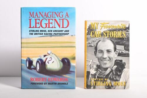 MOSS: Two hardcover books related to Stirling Moss. 'MY FAVOURITE CAR STORIES' edited by Stirling Moss