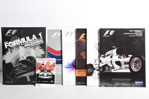 AUSTRALIAN GRAND PRIX: A collection of Australian Grand Prix Official Programs and Media Guides. '2007 FORMULA 1 ING AUSTRALIAN GRAND PRIX, MELBOURNE 15.16.17.18.MARCH' Official Media Kit folder & five Australian Grand Prix, Melbourne Official Programs fr