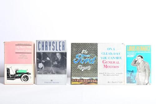 MOTORING DYNASTIES: Five hardcover books detailing automotive pioneers and dynasties. 'CHRYSLER - THE LIFE AND TIMES OF AN AUTOMOTIVE GENIUS' by Vincent Curcio