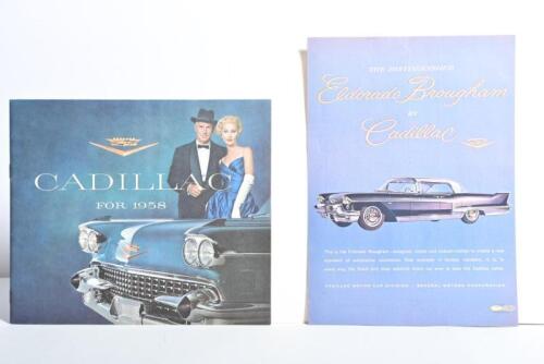 CADILLAC: Two rare and interesting Cadillac sales brochure and advertising sheet from 1958. Cadillac model sales brochure