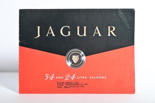 JAGUAR: A JAGUAR 3.4 and 2.4 Litre Saloons colour sales brochure. Circa 1960's
