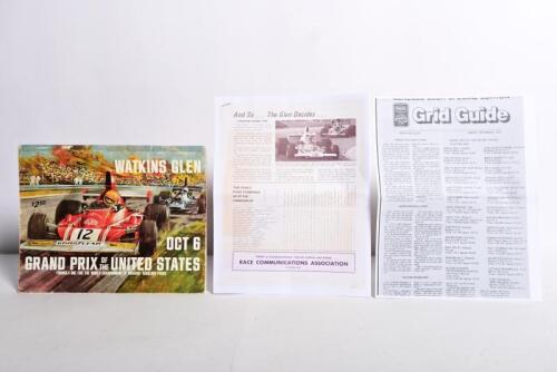 WATKINS GLEN: A 1974 'WATKINS GLEN, GRAND PRIX OF THE UNITED STATES' OCT 6 Official Programme