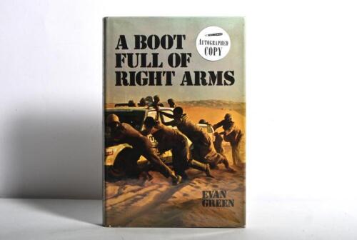 WORLD CUP RALLY: 'A BOOT FULL OF RIGHT ARMS' hardcover book. Authored and signed by Evan Green