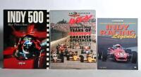 INDYCAR: Three publications related to IndyCar. 'INDY 500 - A Great American Tradition' hardcover book by Tom Carnegie