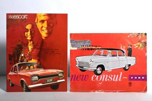 FORD: Two Ford sales brochures. 1959 Ford Consul fold-out sales brochure & 1970 'New Ford escort' sales brochure