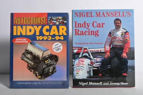 MANSELL: Two publications related to the Indy Car career of Nigel Mansell. 'AUTOCOURSE INDYCAR 1993-94' hardcover book - foreword signed by Nigel Mansell