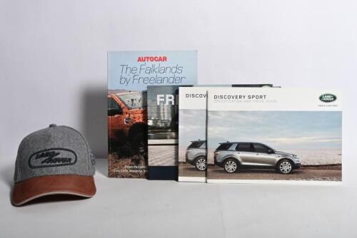 LAND ROVER: Five Land Rover items. Land Rover cap and 'DISCOVERY SPORT' brochures