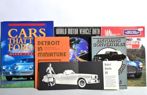 AMERICAN CARS: A group of publications related to American cars from various eras. Kaiser Darrin, black and white, small format sales brochure