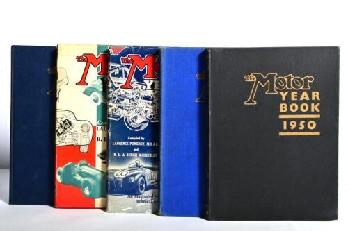 MOTOR YEAR BOOK: Five consecutive editions of 'The Motor YEAR BOOK' FROM 1950 - 1954'. All compiled by Laurence Pomeroy and Rodney Walkerley