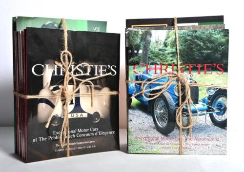 CHRISTIES: A quantity of international CHRISTIE'S motor car auction catalogues from the early 2000's, ranging in years 2001 - 2003.