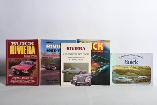 BUICK: A group of books detailing Buick motor cars. 'BUICK RIVIERA 1963-1978' softcover book by Brooklands Books