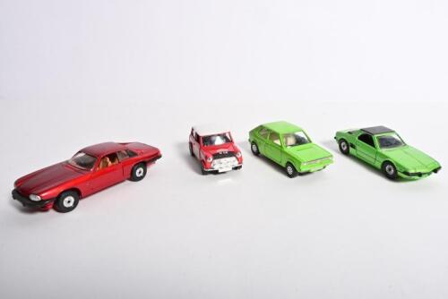 CORGI: Four 1970's Corgi models. JAGUAR XJS, FIAT X1/9 , VW POLO & MINI