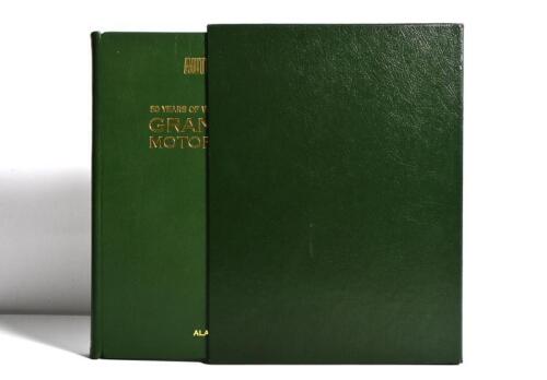 AUTOCOURSE: '50 YEARS OF WORLD CHAMPIONSHIP GRAND PRIX MOTOR RACING' hardcover book by Alan Henry. L.E 38/250. Hand signed by Alan Henry, Bernard Cahier, Paul-Henri Cahier