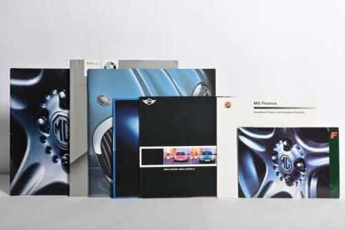 ENGLISH/EUROPEAN CARS: A collection of car sales brochures for Jaguar, MG, MINI and B.M.W. Jaguar S Type, MG F, Mini and Mini Cooper, BMW Z4 Roadster brochures
