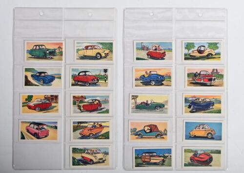 EWBANKS: A collection of Ewbanks Ltd Miniature Cars & Scooters cigarette cards. Numbers 1 - 2, 4 - 11, 15 - 22, 25