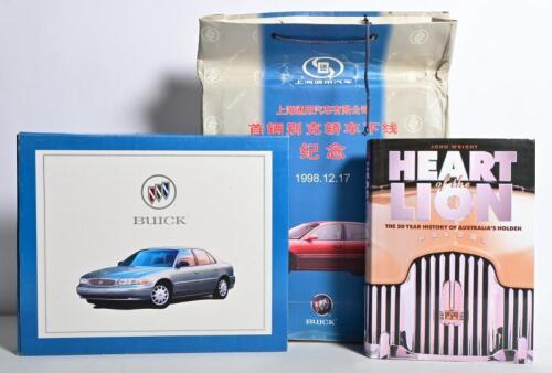 GENERAL MOTORS: Two General Motor's items. Commemorative plaque - 'Memory of the First Vehicle off the line from Shanghai GM' - plaque celebrating the first Buick that was produced from the General Motors plant in Shanghai, 1998