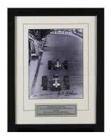 BRABHAM: A black and white image of Sir Jack Brabham #2 (Brabham BT26 Repco) leading Dan Gurney #19 (Eagle-Westlake) at the 1968 Monaco Grand Prix. Image signed by team owners Sir Jack Brabham & designer Ron Tauranac