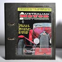 AUSTRALIAN MOTOR SPORTS: A group of folders housing 'Australian MOTOR SPORTS' AND 'AUSTRALIAN MOTOR SPORTS & AUTOMOBILES' magazines. Year range of 1946 to 1969 - 10