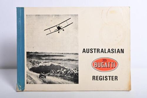 BUGATTI: A 1974 edition of 'AUSTRALASIAN BUGATTI REGISTER' softcover book. Compiled and signed by Bob King