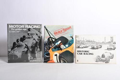 MOTOR SPORT: Three hardcover books detailing motor sport. 'MOTOR RACING the golden age' by John Tennant