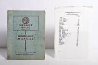 M.G: A 1957 edition of 'The M.G MIDGET (Series "TD") (Series "TF") WORKSHOP MANUAL' as issued by THE M.G. CAR COMPANY LTD