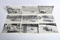E.R.A: Nine period original black and white images of the ex - Gerrard E.R.A of J.T.Stuart competing at various hill climb events. Prescott 1956