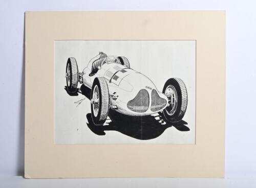 ERA E-TYPE: An original 1939 ERA E-Type ink drawing by R.Shepherd