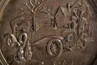 ROLLS-ROYCE: A brass plate with embossed image of a 1913 Rolls Royce - 2