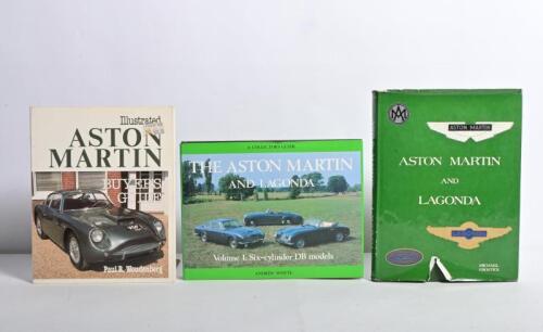 ASTON MARTIN: Three Aston Martin reference books. 'ASTON MARTIN AND LAGONDA' hardcover book by Michael Frostick & 'THE ASTON MARTIN AND LAGONDA 6-cylinder DBs' (Volume 1) hardcover book by Andrew Whyte