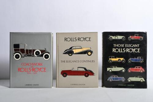 ROLLS-ROYCE: Three hardcover books regarding Rolls-Royce by Lawrence Dalton. 'COACHWORK ON ROLLS-ROYCE 1906-1939' published 1975