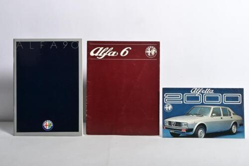 ALFA ROMEO: Three 1980's Alfa Romeo sales brochures. Alfa 6, Alfa 90 & Alfetta 2000 brochures