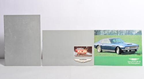 ASTON MARTIN: Three 1970's Aston Martin sales brochures.' ASTON MARTIN V8', 'Aston Martin DBS V8 The Thoroughbred' & 'THE ASTON MARTIN V8 - A Living Legend'