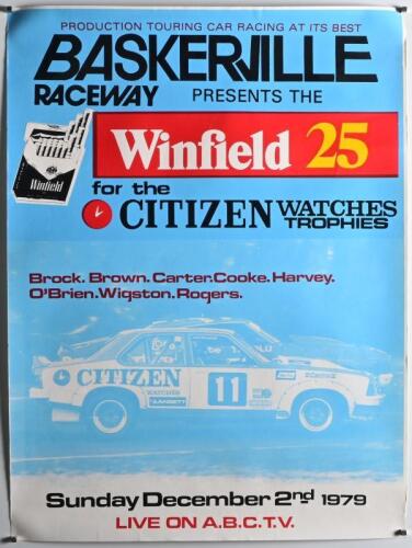BASKERVILLE: An original 'BASKERVILLE RACEWAY, Winfield 25, Sunday December 2nd, 1979' promotional poster