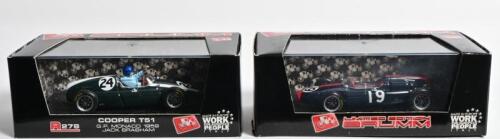 COOPER: Two 1:43 scale COOPER models by BRUMM. COOPER T51 as raced by Sir Jack Brabham at G.P Monaco 1959 (R278) & COOPER T53 as raced at 1961 G.P. Germania by Roy Salvadori (R320B), L.E 0313/3000