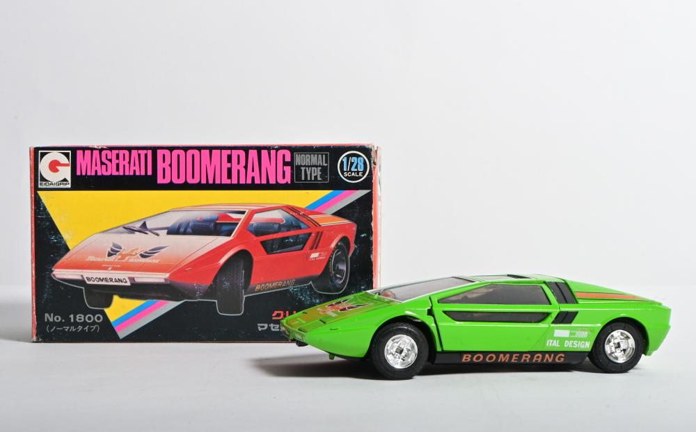 A Japanese 1:28 scale EIDAI GRIP MASERATI BOOMERANG (37