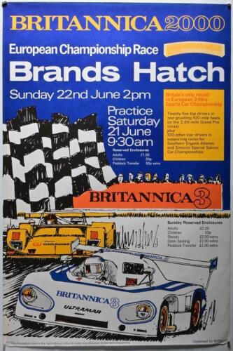 BRANDS HATCH: An original 'BRITANNICA 2000, European Championship Race, Brands Hatch' promotional poster