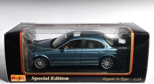 JAGUAR: A 1:18 scale Maisto 1999 Jaguar S-Type in sea green (Product No.31865), Special Edition
