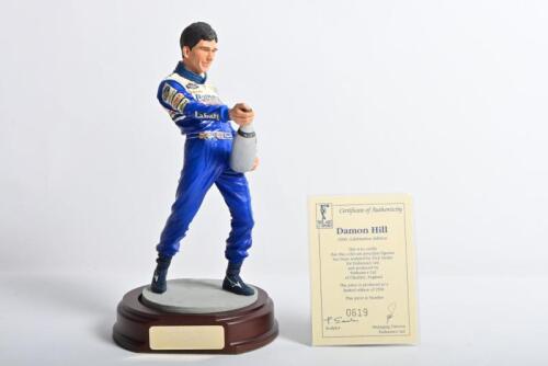 DAMON HILL: A 1:9 scale limited edition (0619/2500) cold cast porcelain resin figure of Damon Hill sculpted by Paul Szeiler for Endurance Ltd