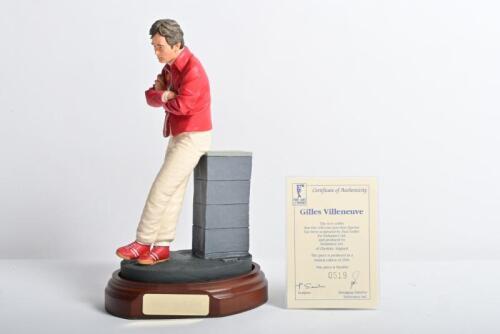 GILLES VILLENEUVE: A 1:9 scale limited edition (0519/2500) cold cast porcelain resin figure of Gilles Villeneuve sculpted by Paul Szeiler for Endurance Ltd