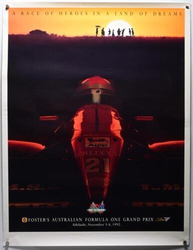 AUSTRALIAN GRAND PRIX: A 1992 'FOSTER'S AUSTRALIAN FORMULA ONE GRAND PRIX, Adelaide, November -8, 1992.' large format poster