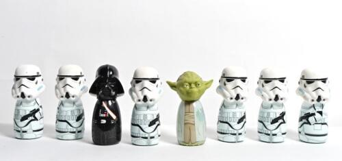 STAR WARS: A collection of eight&nbsp;Star Wars, bottle figures including Darth Vader, Yoda and six Storm Troopers