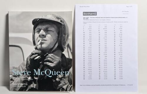 STEVE MCQUEEN: A Bonhams & Butterfields programme from 'The Steve McQueen Sale' at the Petersen Automotive Museum in 2006, with printed Results