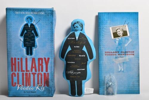 HILLARY CLINTON: A historical boxed 2007 &lsquo;Hillary Clinton Voodoo Kit, Stick it to her, before she sticks it to you!&rsquo;, produced when she democratic running mate with Barack Obama.